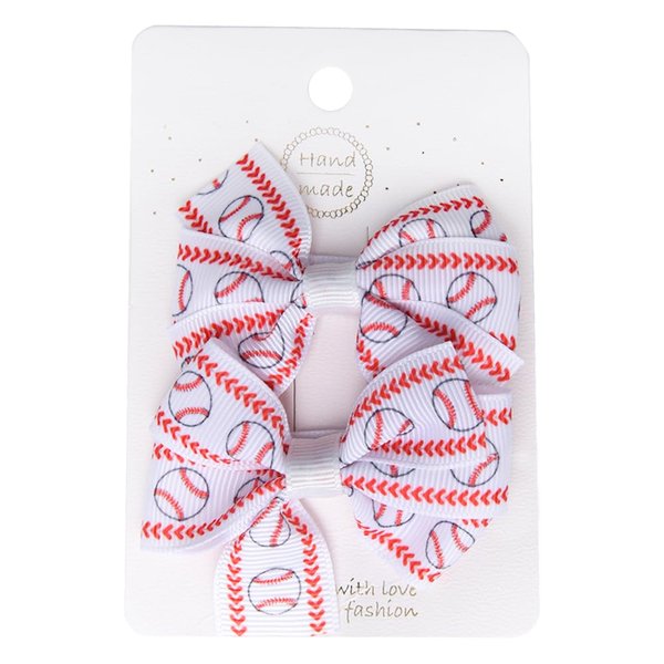 Baseball Bow Hair Clips for Girls White Baseball Bows for Baby Girl Toddler Hair Accessories Hair Barrettes for Women Girls Sports Themed Bowknot Baseball Hair Clip Hair Pins