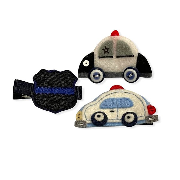 Police Hair Clip, Police Badge Hair Clip, Thin Blue Line Hair Clip, Girls Hair Accessory, Police Car Clip, Law Enforcement Officer Hair Clip