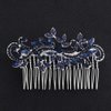 Lurrose Wedding Hair Comb Blue Rhinestone Hair Comb Hairpin Bride Vintage Flower Crystal Overtone Bridal Hair Accessories for Bridal Bridesmaid