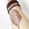 Henna Tattoo Stickers Brown Temporary Tattoo Stickers Exquisite Lace Flower Mandala Waterproof Fake Tattoos stickers Flower Design for Women Girls Body Art Arm Legs Decor Party Decorations 8 Sheets