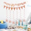 16th Birthday Decorations Kit for Girls Women,Including Happy Birthday Banner,Sash,Tiara Crown,Triangle Flag bunting,Hanging Swirls Streamer,Cake Topper,Sweet 16 Birthday Party Decorations for Girls