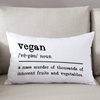 Decorative Throw Pillow Covers Vegan Noun Definition Farmhouse Pillowcase Decorations Cushion Cover for Home Living Room Bedroom 12x20 inch