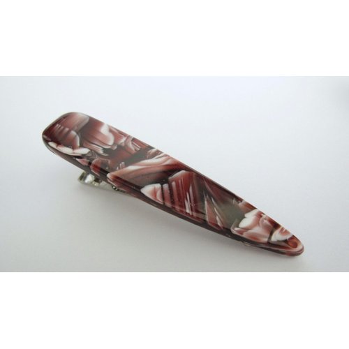 Generic Marbled effect multi-color alligator hair clip barrette (Primary color: Black/gray), 1 Count (Pack of 1)