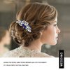 Latious Silver Bride Wedding Hair Comb Rhinestones Bridal Hair Accessories Pearl Hair Piece Decorative Hair Clip for Women and Girls (Blue)