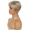 MIUXIU Ladies Blonde Short Fluffy Layered Nature Side Part Wigs Blonde Short Straight Wigs for Women Hair Heat Resistant Full Wigs Short Layer bangs Hair (Blonde)
