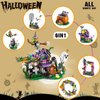 Halloween Party Favors Toys for Kids, Halloween Haunted House 6 in 1 Building Blocks Set Gift 603 PCS,Halloween Toys Mini Cute Bricks 6 Pcs Gift Box Fillers Classroom Prizes for Boys or Girls 6+