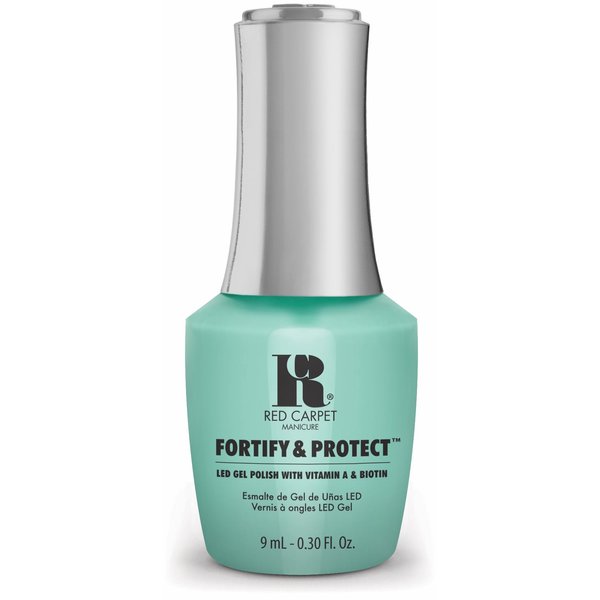 Red Carpet Manicure Fortify & Protect Mint Green Crème Gel Polish for Strong, Healthy Nails - Infused with Vitamin A & Biotin - (Front And Center) Led Nail Gel Color, 0.3 Fl Oz