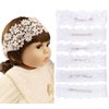 Bethynas Baby Girls Soft Lace Headband Embroidery Flower Cotton Toddler Hairband Baptism Infant Elastic Headband Birthday Party Hair Accessory for Newborn Baby (C)