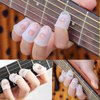 50pcs Guitar Silicone Finger Protector,Fingertip Protection Covers Caps in 5 Sizes for Beginner Playing Electric Guitar and 10 Guitar Picks
