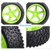 Hobbypark 4pcs Front & Rear Rubber Tires & Wheel Rims Sets for RC Redcat 1/10 Off Road Buggy Shockwave Nitro Tornado S30 EPX HSP Backwash Warhead Exceed Replacement