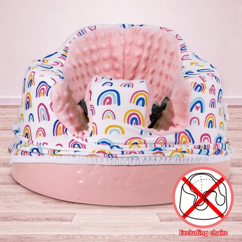 IPOZITO Seat Cover Compatible with Bumbo Seat, Rainbow Baby Bumbo Seat Cover, Comfortable Bumbo Floor Seat Cover for Baby Girl and Boy, Only Compatible with Bumbo Baby Seat