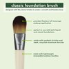 EcoTools Classic Foundation Makeup Brush, For Liquid & Cream Foundation, Streak-Free Makeup, Buildable Coverage, Eco-Friendly, Dense, Synthetic Bristles, Bamboo Handle, Vegan & Cruelty-Free 1 Count