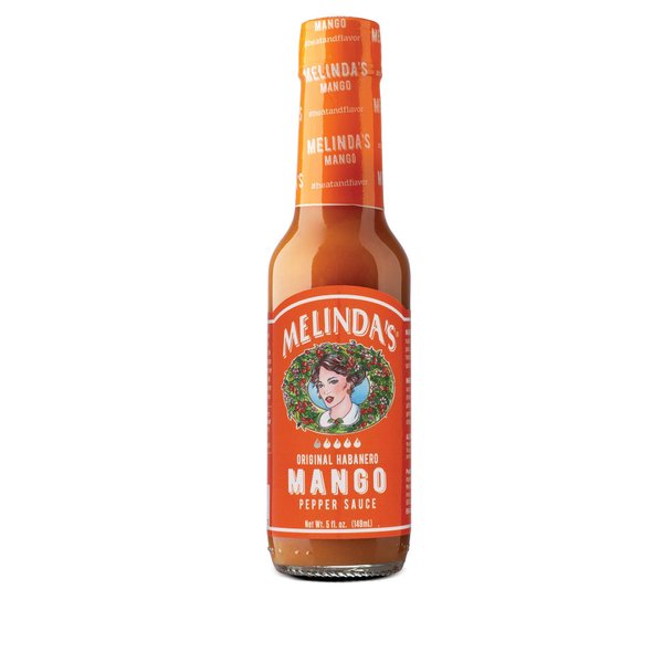 Melinda’s Mango Habanero Hot Sauce - Sweet & Mild Hot Sauce - Mango Habanero Sauce Made with Fresh Ingredients, Real Mango, Habanero Peppers, Vinegar, Carrot & Lime - 5oz, 1 Pack