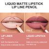BINGBRUSH Colors Liquid Matte Lipstick and Lipliner Pack Set, Lip Tint Long Lasting 24 Hour Waterproof Velvet Nonstick Cup Lipgloss Lip Stain Pigmented Lip Makeup Gift Sets (1Pc 09#)