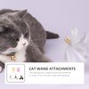 VILLCASE 5pcs Cat Feather Toys Replacement, Cat Wand Toy Refills Natural Feathers Replacement Teasers, Cat Wand Feather Refills Interactive Cat Toys with Bell Refills