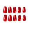 RikView Red Press on Nails Medium Acrylic Nails Coffin Nails for Women Glossy Fake Nails 24 PCs/Set (Medium Coffin Red)