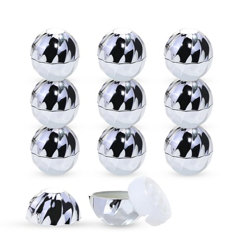longway 0.24Oz (7ml) Empty Lip Balm Sphere Containers | Screw Cap Lipstick Tubes/Chapstick Tubes/Chapstick Holder for Lip Gloss & BPA FREE (Pack of 10 (Silver)