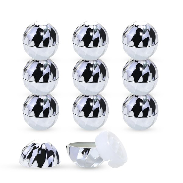 longway 0.24Oz (7ml) Empty Lip Balm Sphere Containers | Screw Cap Lipstick Tubes/Chapstick Tubes/Chapstick Holder for Lip Gloss & BPA FREE (Pack of 10 (Silver)