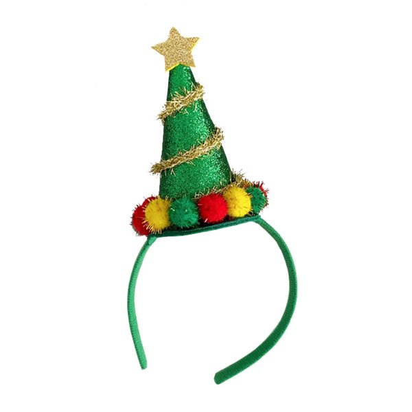 HAKJXOS Christmas Headband Green Christmas Hat Star Headbands for Women Men Design Winter Hair Accessories Holiday Party Hair Decoration 1Pcs
