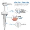 4 Pack Gallon Jug Pump Dispenser 38-400 White Pump for Gallon Jug Dispensing - 7cc Lotion Gallon Shampoo Pump Top Replacement, Fits 1 Gallon Bottle 64oz 128oz Hand Sanitizer Containers, Free Labels