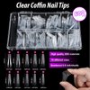 Clear Coffin Nail Tips, Teenitor Long Coffin Nails Tips Full Cover, 600pcs Clear Nail Tips For Acrylic Nails Clear Press On Nails, Acrylic Nail Clipper, Nail Stand for DIY Fake Nails