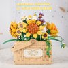 Allhero Sunflower Flower Bouquet Building Set Basket with LED String Light, Aroma Tablets, Creative Sunflower Flowers Building Blocks Set Toy Decor for Home Office. (1277 PCS)