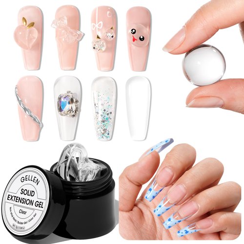 Gellen Solid Builder Gel for Nails, Multifunctional 3D Sculpting Gel for Nail Art, Sculpting Gel for Nail Art U V Nail Extension Gel 3D Molding Gel for Nails Art