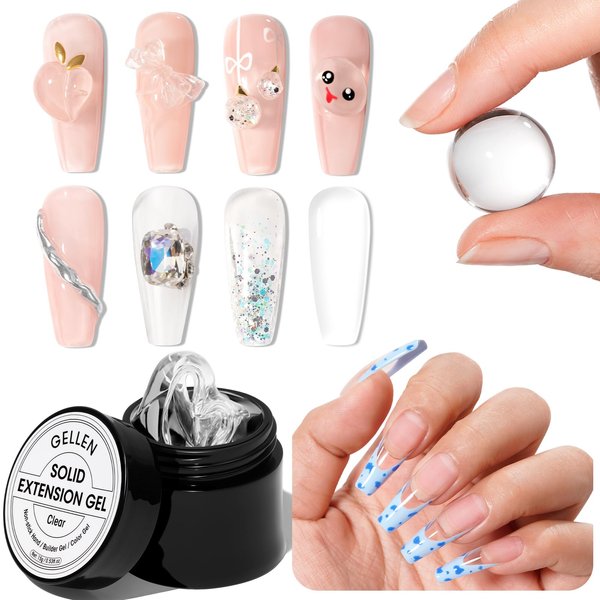 Gellen Solid Builder Gel for Nails, Multifunctional 3D Sculpting Gel for Nail Art, Sculpting Gel for Nail Art U V Nail Extension Gel 3D Molding Gel for Nails Art