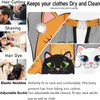 visesunny Barber Cape Gray White Cat Animal Polyester Hair Cutting Salon Cape Apron Anti-Static Haircut Water-Resistant Shaving Cloth Beard Shaving Bib Hairdressing Cape