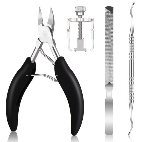 JTIEO 4 Pack Ingrown Toenail Clippers Kit for Ingrown & Thick Nail Ingrown Toenail Treatment Ingrown Toenail Removal Kit Professional Tool
