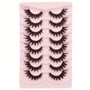 Gmagictobo Mink Lashes Cat Eye Fluffy False Eyelashes D Curl Russian Strip Lashes Pack Soft Wispy False Lashes 8 Pairs Multipack