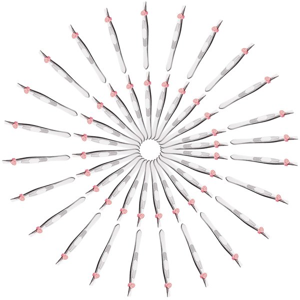 sansheng 48 Pcs Tweezers For Eyebrows - Slant Tip Steel Tweezers - Tweezer Set for Eyebrow Shaping and Facial Hair Removal - Best tool for Men and Women (Silver)