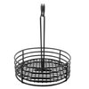 G.E.T. 4-31855 Black Round Stainless Steel Condiment Caddy Iron Polyethylene Coated Table Caddies Collection, 7.5"