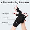 AIRSEE Anti UV Gloves for Nail Lamp, UPF50+ UV Protection Gloves for Manicures Nail Art, Fingerless Gloves for Women (Black)