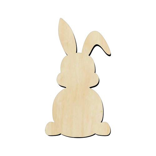 6 Pack of 3 inch Bunny shaped cutouts, Rabbit Wood cutouts, Unfinished Easter Bunny wood cutout, DIY Craft wooden cutout