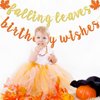 Falling Leaves Birthday Wishes Banner, Glitter Maple Leaves Birthday Banner, Fall Birthday Party Decorations, Pre-strung