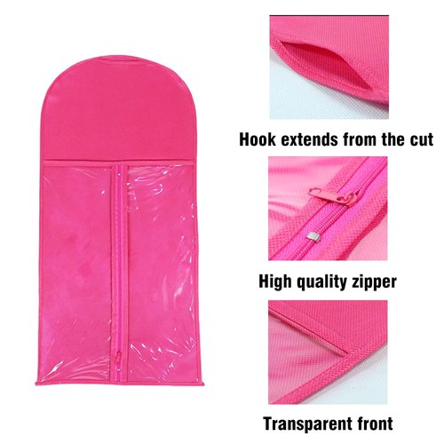 Hair Extension Holder Wig Bag with Hanger Wig Storage Portable Wig Bags Storage Style Hair Travel Hair Extensions Bag for Multiple Wigs Hair Extensions, Wigs & Accessories (rose red)