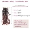 SUYIAPIY Yanky Twist Crochet Hair Bohemian Spring Twists Hair Senegalese Twist Crochet Hair with Curls Synthetic Marlybob Crochet Braids Hair Extensions for Black Women (1B/33#, 10 inch)