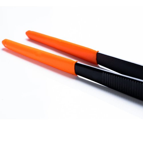 XYZReptiles Snake Feeding Tongs Stainless Steel Reptile Feeding Tongs With PVC Safety Tip (8 inch, Black)