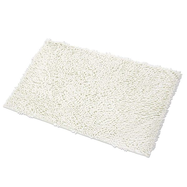 MAYSHINE Bathroom Rug | Washable Bathroom Rugs | Chenille PVC Non Slip Backing | Absorbent and Quick Dry Shower Rug | Bath Mats for Bathroom Floor | Tapet para baño | White, 39"x24" inch