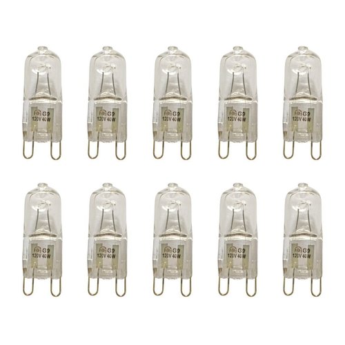 VSTAR 10pcs G9 Halogen Bulb, Clear,2700K,40-Watt 120-Volt Base G9 Halogen Bulb,10 Pack