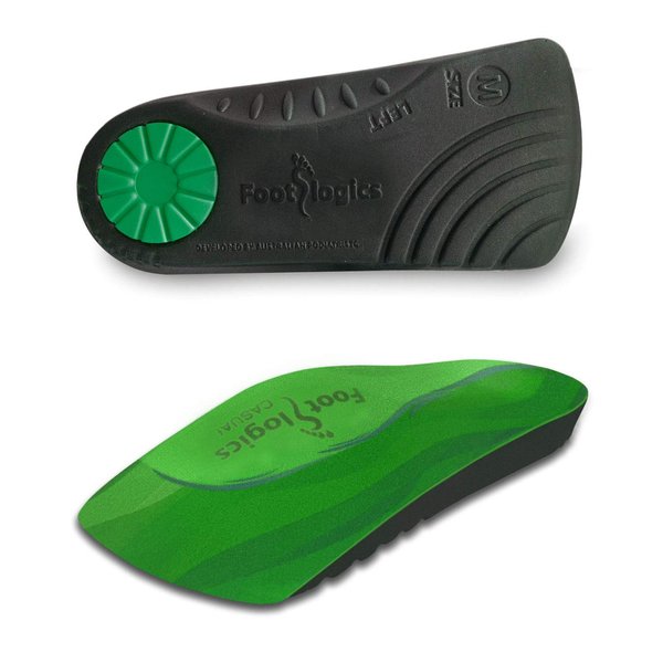 Footlogics 3/4 Length Orthotic Shoe Insoles with Arch Support for Plantar Fasciitis (Heel Pain and Heel Spurs) and Flat Feet - Casual Wear (S (Men's 6-7.5, Women's 7.5-9))
