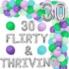 Balterever 30 Flirty and Thriving Birthday Decoration 30 Flirty & Thriving Balloon Banner 30th Balloon Garland Kit Flirty Thirty Birthday Decors Dirty Happy 30th Birthday Supplies