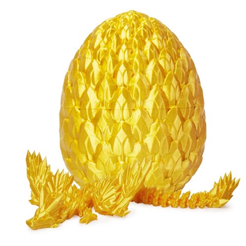 BLFMT Dragon Egg,3D Printed Flying Dragon Eggs with Dragon Inside,Crystal Dragon Fidget Toy, Home Office Decor Executive Desk Toys for Adults and Kids(Gold)