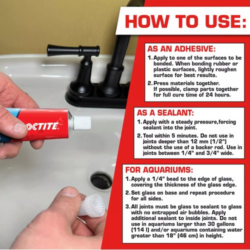 Loctite 908570 2.7 oz Tub Clear Silicone Waterproof Sealant, Single Tube