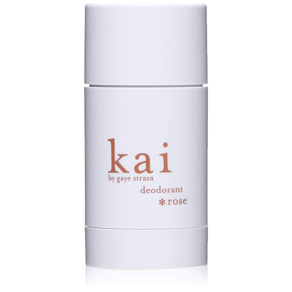 kai Deodorant Rose, 2.6 oz., aluminum free deodorant with chamomile and plant extracts, ideal for sensitive skin, scented kai, layered with rose absolute, vegan, cruelty free, made in the usa