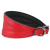 Dogs My Love Real Leather Extra Wide Padded Tapered Dog Collar (13.25"-15.25" Neck; 2.5" Wide, Red)