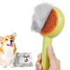 HICC GROOM! Pet Grooming Brush for Cats and Dogs, Self-Cleaning Sliker Brush for Removes Mats, Tangles, and Loose Hair, Shedding Brush for Short or Long Haired Cats/Dogs (Donut)