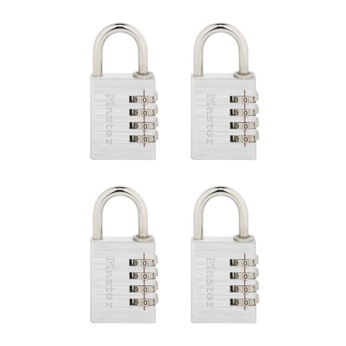 Master Lock Set Your Own Combination Padlock, 4 Pack, Silver 643EC4