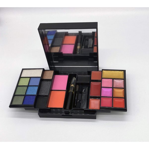 Alluring All-in-one Travel Makeup Kit - Eye Shadow Palette (Creamy, Matte, Glitter) Highly Pigmented Professional Cosmetic Colors with, Lip Gloss, Blush, Pencil Eyeliner,